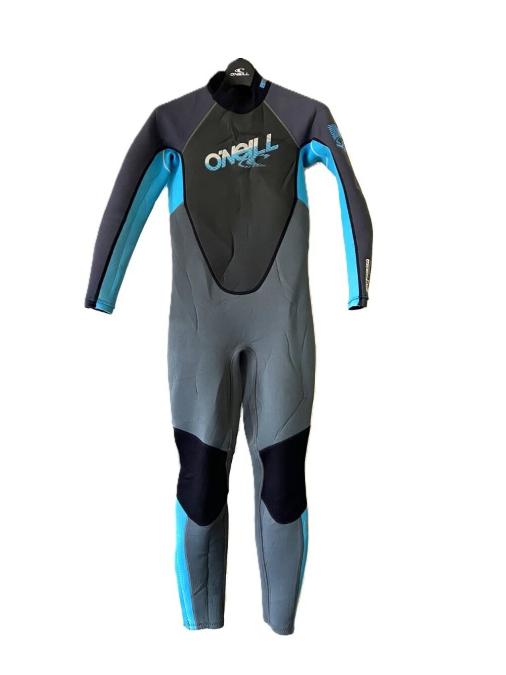 O'Neill Reactor Youth Full Wetsuit Size 12 — Grey/Blue 3/2mm — Good Condition